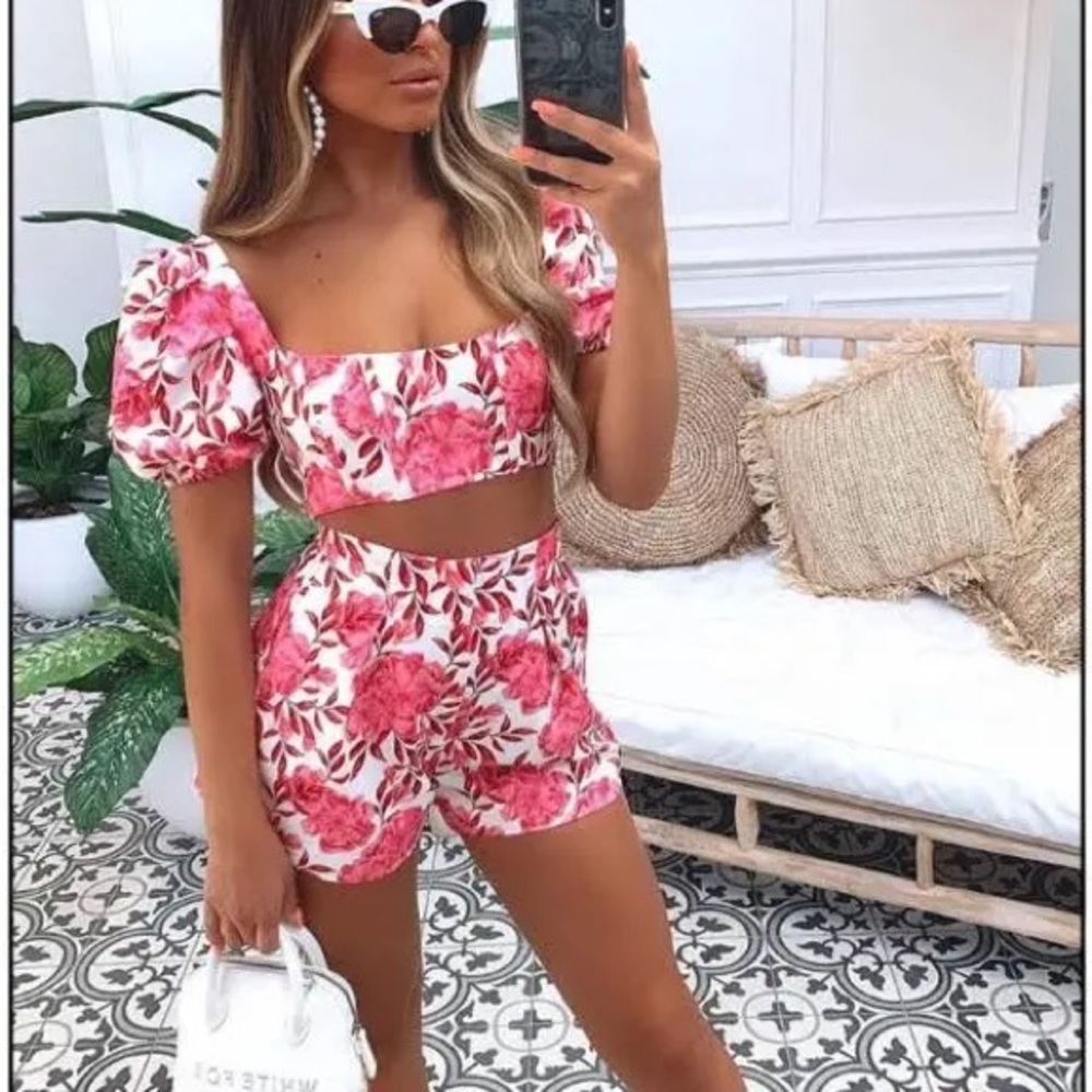 Floral Pink Two-Piece Set